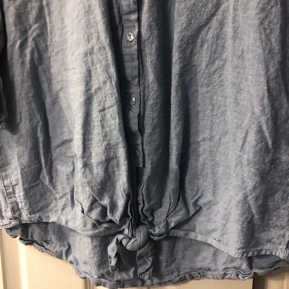 Denim tie-front top - Picture 3 of 5